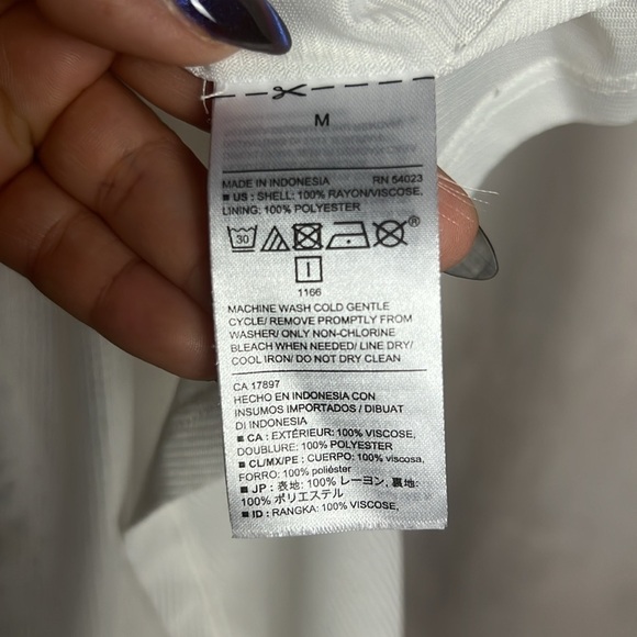 Old Navy Womens Dress Medium White Flower Flowy Boho Cottagecore Vacation Office - Picture 6 of 6